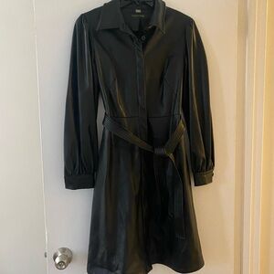 Calvin Klein Black Faux Leather Dress